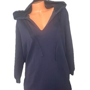 Universal Thread Women's Longer Length Hoodie XL Navy Blue V-Neck